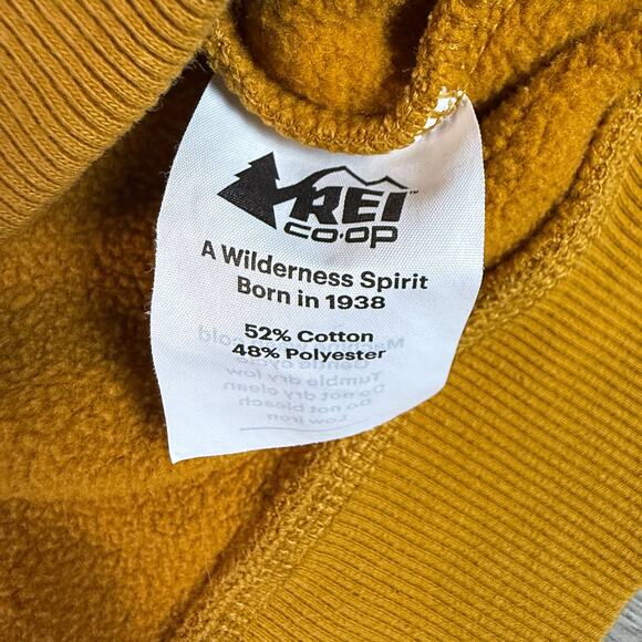 REI Co-op Mustard Yellow Crewneck Pullover Sweater 52% Cotton 48% Polyester - Picture 6 of 6